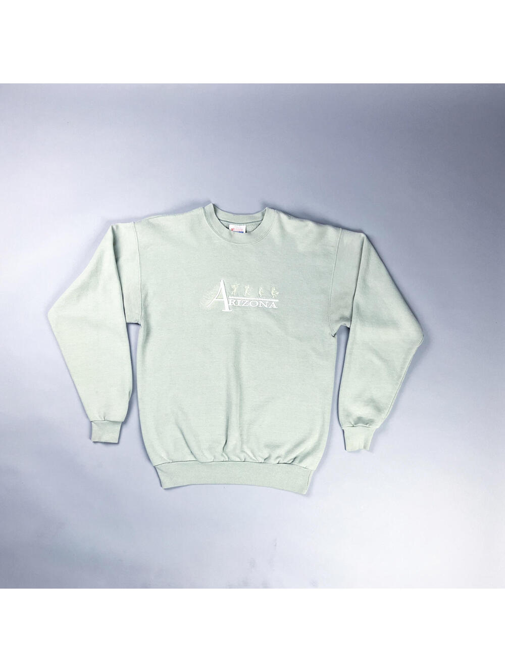 Vintage Crewneck Sweatshirt | 90's 'Arizona' Embroidered Sage Green Sweater